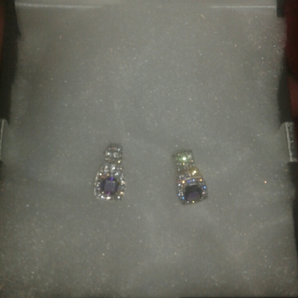 Authentic Amethyst sapphire earrings